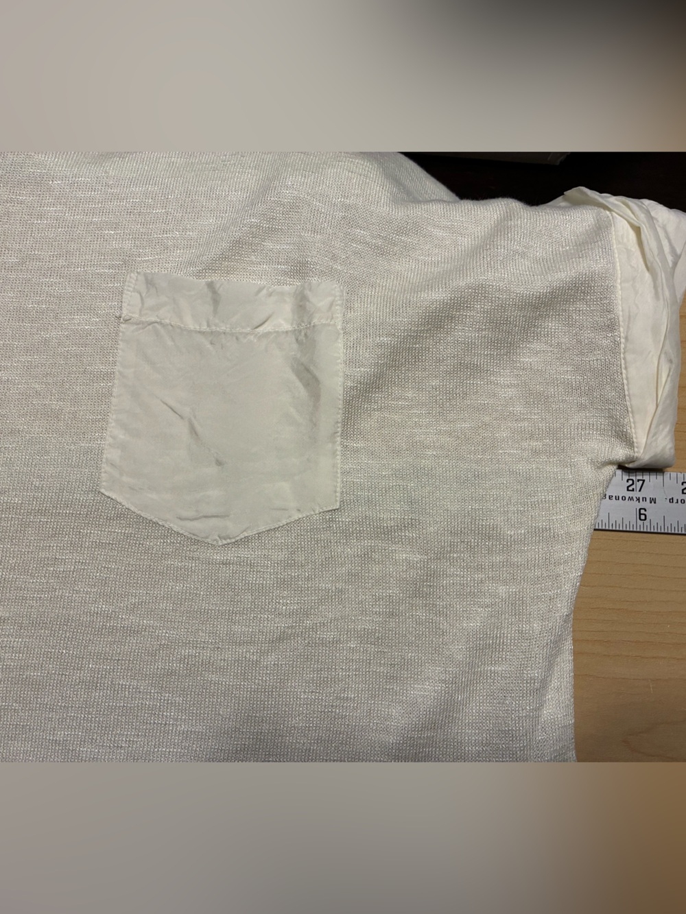 Banana Republic LINEN Blend Mixed Media Top Cream XL - Picture 11 of 12